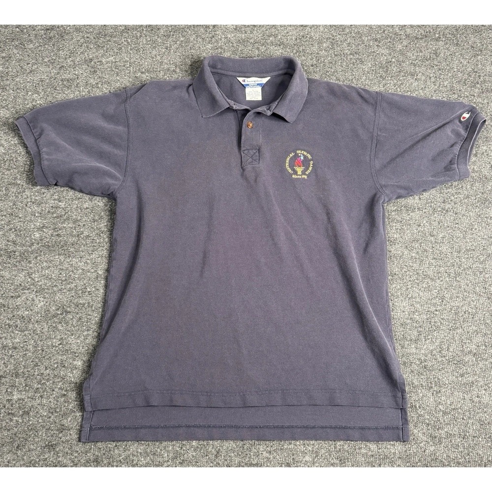 Champion Polo Shirt Men's L 1996 Atlanta Olympics Centennial Games Blue
